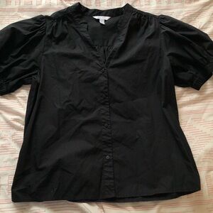 Nine West Black Puff Sleeve Blouse